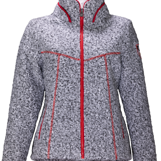 veste femme laine bouillie polaire gris chine angele sportswear