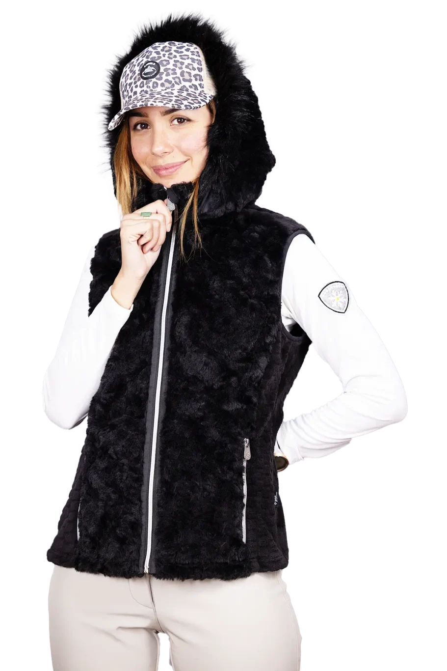 vêtements polaire femme 4 L ROMY gilet noir f3 det Angele-sportswear